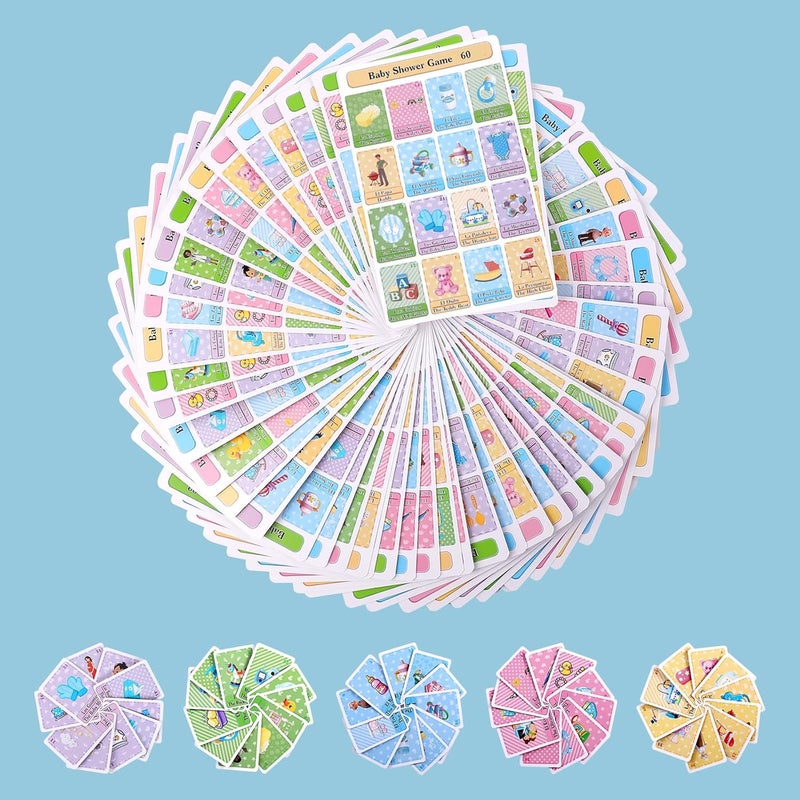 Ambercalm Baby Shower Games in Spanish English for 60 Players,Mexican Bingo Juegos para Baby Shower en Español for Party,Funny Spanish Bingo Card Games - Image 5